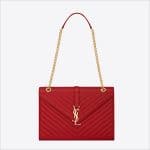 Saint Laurent Red Classic Monogramme Saint Laurent Large Satchel Bag - Spring 2014