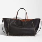 Valentino Black XL Rockstud Shopping Tote Bag - Spring 2014