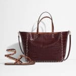 Valentino Croc Oxblood Rockstud Shopping Tote Bag - Spring 2014