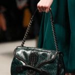 Bottega Veneta Black/Green Python Shoulder Bag - Fall 2014