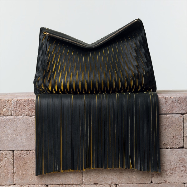 Celine Black Fringe Clutch Bag