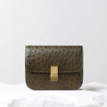 Celine Khaki Ostrich Box Flap - Pre Fall 2014