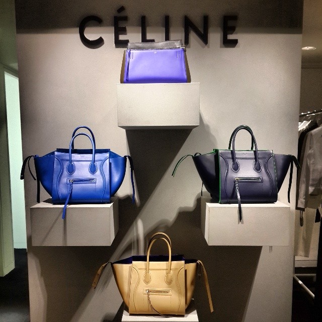 Celine Phantom Display with Green trim bag - Spring 2014