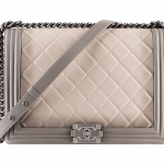 Chanel Grey/Beige Ombre Quilted Boy Large Bag