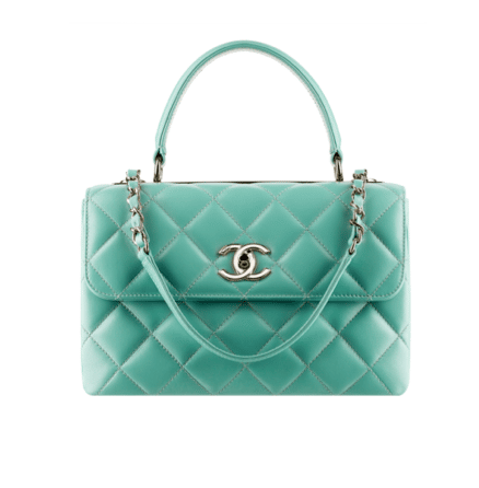 Trendy cc top handle leather handbag Chanel Green in Leather