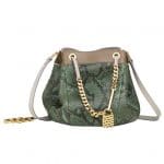 Chloe Green Python Camille Drawstring Medium Bag - Spring 2014