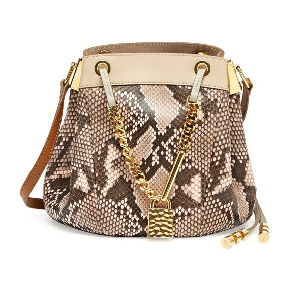 Chloe Pink Python Camille Drawstring Medium Bag - Spring 2014