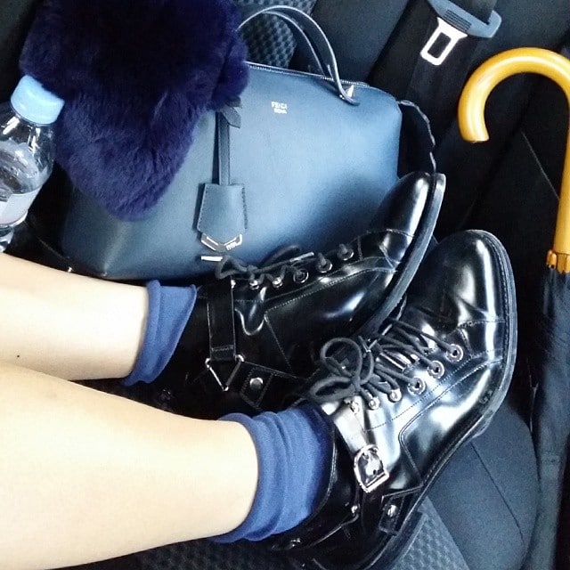 Eva Chen carrying Fendi Fall 2014 Runway bag - 3