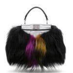 Fendi Black Fox Fur Peekaboo Mini Bag - Spring 2014