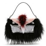 Fendi Black/Pink Python with Swaroski:Fox and Mink Fur Baguette Bag - Spring 2014