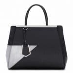 Fendi Black/Silver 2Jours Tote Bag - Spring 2014