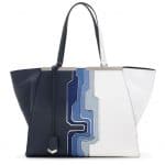 Fendi Blue Multicolor Circuit Inlay 3Jours Tote Large Bag - Spring 2014