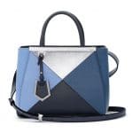 Fendi Blue Multicolor Geometric 3D 2Jours Tote Small Bag - Spring 2014