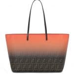 Fendi Brown FF/Degrade Sunset Orange Two-Tone FF Roll Bag - Spring 2014