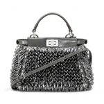 Fendi Silver Embellished Peekaboo Mini Bag - Spring 2014