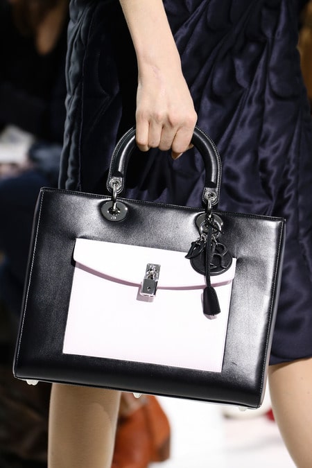 Lady Dior black with Pink Pocket Tote Bag - Fall 2014