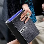 Proenza Schouler Black/Blue Crocodile Clutch Bag - Fall 2014