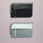 Proenza Schouler Black/Grey Curved Chrome Bar Clutch Bags - Spring 2014