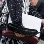 Proenza Schouler Black/White/Maroon Crocodile Shoulder Bag - Fall 2014