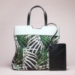 Proenza Schouler Green/Black Leaf Print Paper Bag Tote - Spring 2014