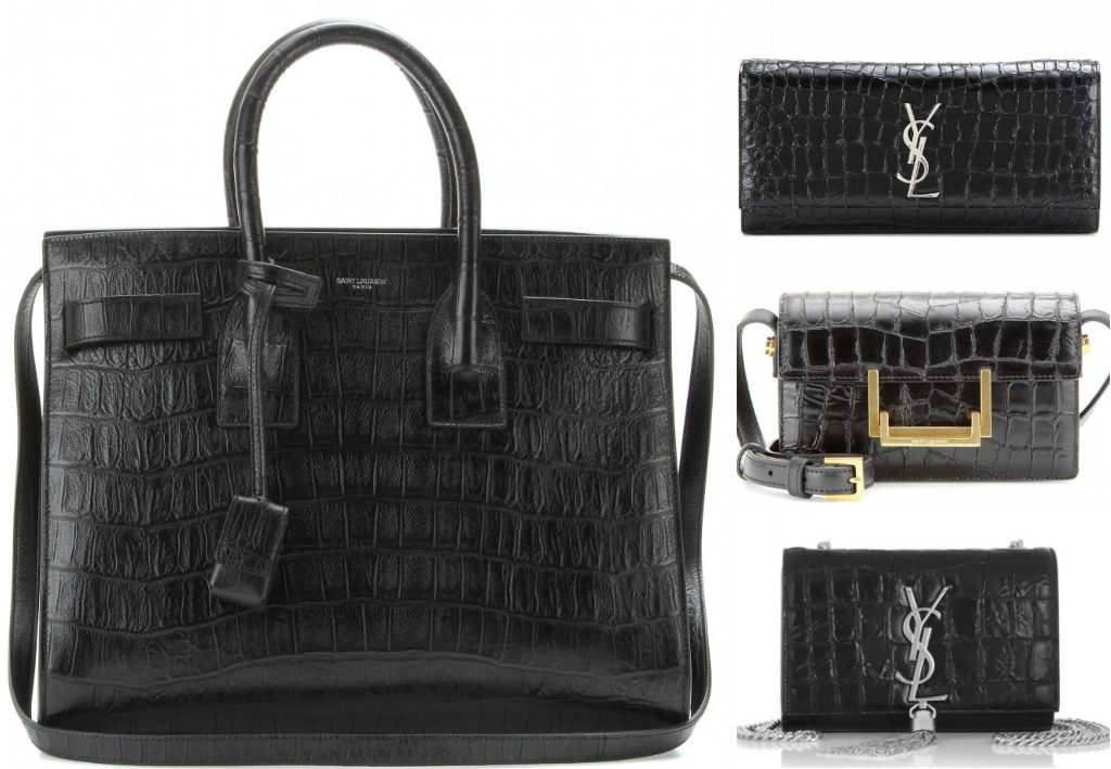 Saint Laurent Croc Embossed Bags