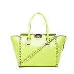 Valentino Fluo Yellow Rockstud Tote Bag - Spring 2014
