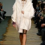 Celine White Fringed Coat - Fall 2014 Runway