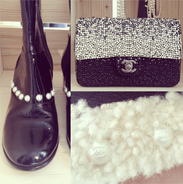 Chanel Black Flap Bag and Boots with Pearls - Fall 2014
