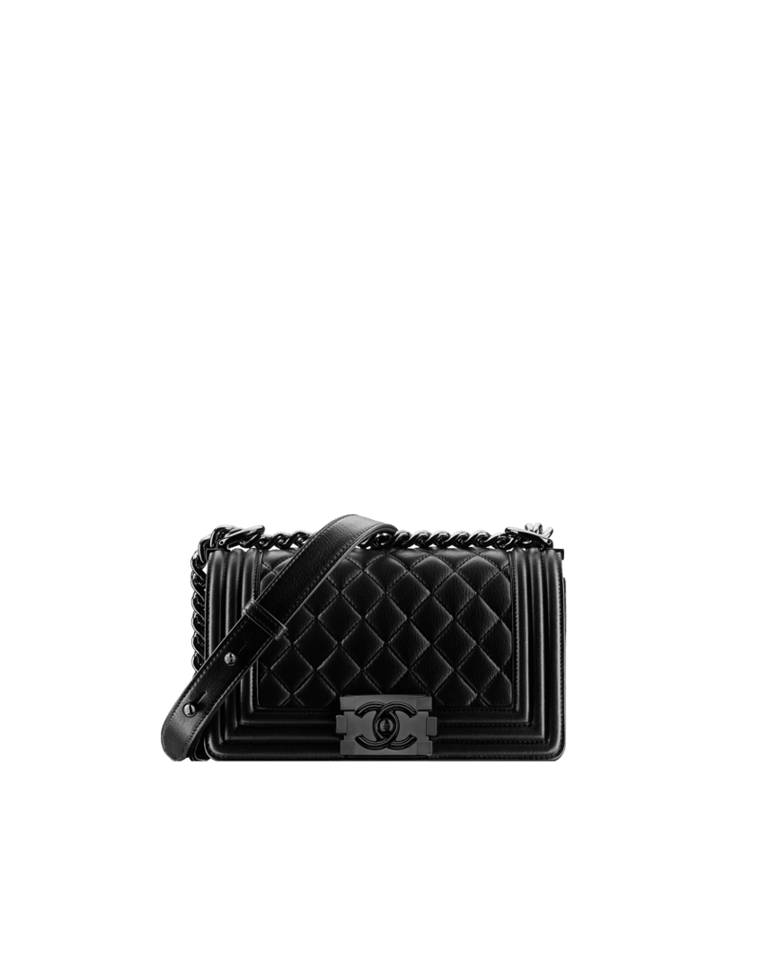 Chanel Boy Bag Quilted Goatskin and Patent Leather Medium Duo 