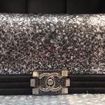 Chanel Black Python Boy Flap Clutch Bag