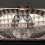 Chanel Black/Silver Hand Painted Metallic CC Minaudiere Clutch Bag