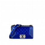 Chanel Blue Metallic Patent Boy Bag - Spring Summer 2014