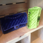 Chanel Blue and Green Velvet Flap Bags