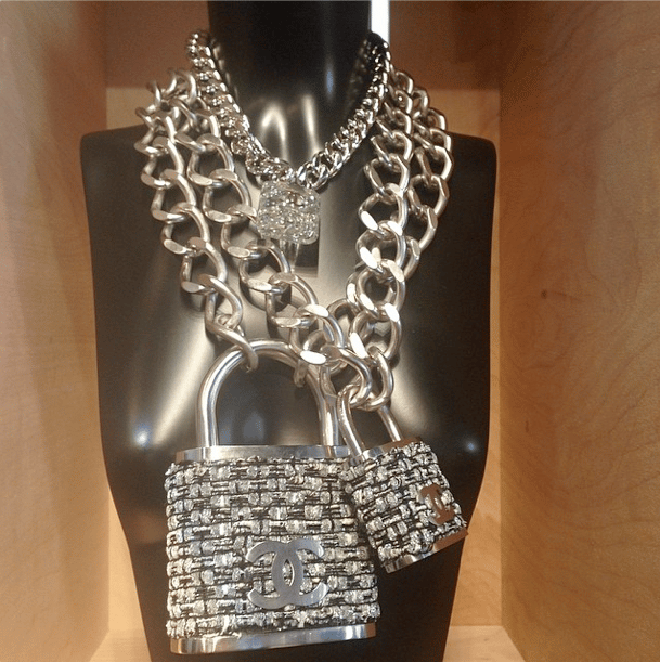 Chanel Chain Necklaces with Tweed Locks