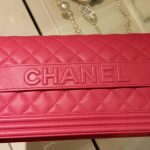Chanel Fuchsia Boy Flap Clutch Bag - Back Side