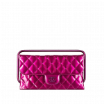 Chanel Fuschia Metallic Clutch Bag with Handle - Spring Summer 2014