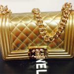 Chanel Gold Small Metallic Boy Bag - Spring Summer 2014