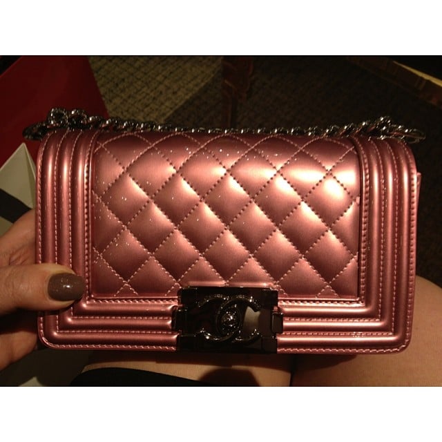 Chanel Boy Quilted Flap Bag in Metallic Patent