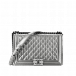 Chanel Medium Silver Metallic Boy Bag - Spring Summer 2014