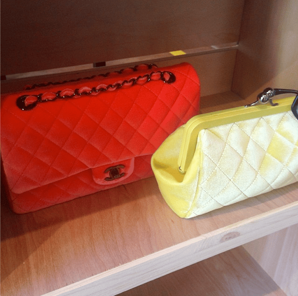 Chanel Orange Velvet Flap and Yellow Velvet Clutch Bags - Fall 2014