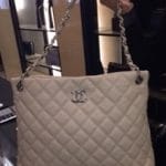 Chanel White Easy Caviar Tote Bag