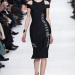 Dior Black Dress with Lace-up Detail - Fall 2014 Runway
