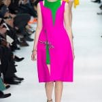 Dior Pink/Green Embroidered Dress - Fall 2014 Runway