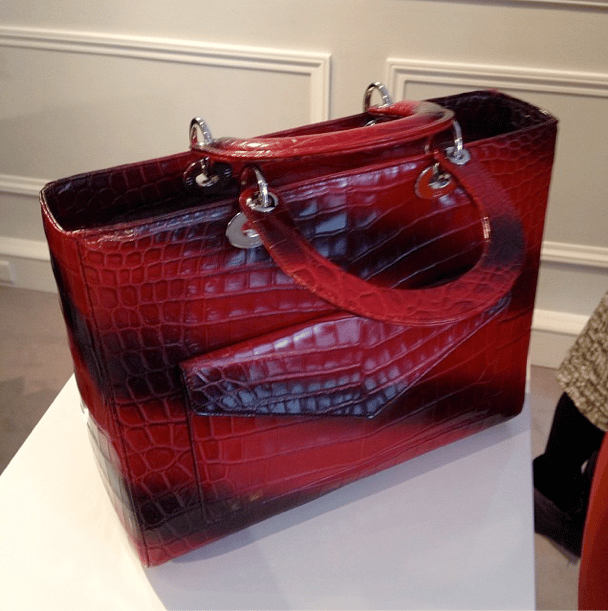Dior Red Croc Lady Dior with Pocket Bag - Fall 2014