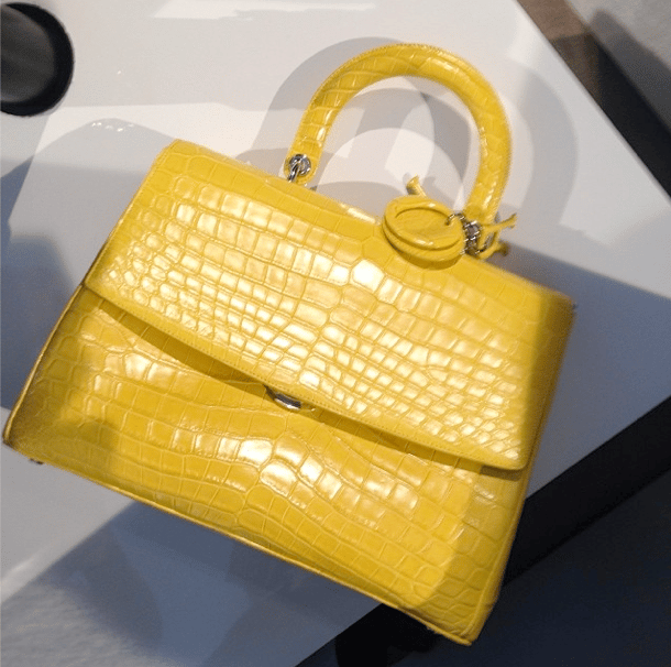 Dior Yellow Croc Diorissimo Flap Bag - Fall 2014