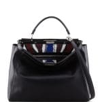 Fendi Black Peekaboo with Zebra Print Sequin Interior