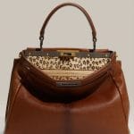 Fendi Brown Peekabo with Leopard Print Snakeskin Interior