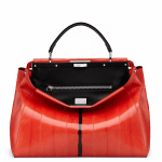 Fendi Red Peekaboo with Black Calfskin Interior