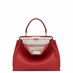 Fendi Red Selleria Peekaboo with Milk White Cuoio Romano Interior