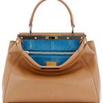 Fendi Tan Peekaboo with Blue Python Interior